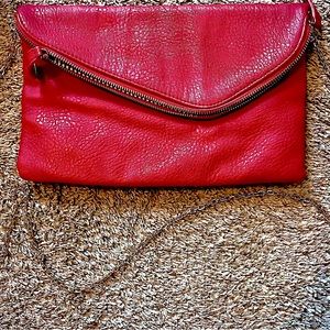 Urban Expressions Red Clutch with gold chain